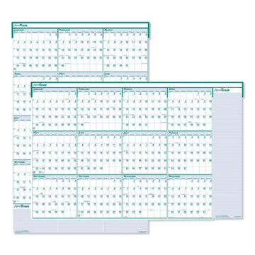 House of Doolittle™ Express Track Recycled Reversible-erasable Yearly Wall Calendar, 24 X 37, White-teal Sheets, 12-month (jan To Dec): 2022 freeshipping - TVN Wholesale